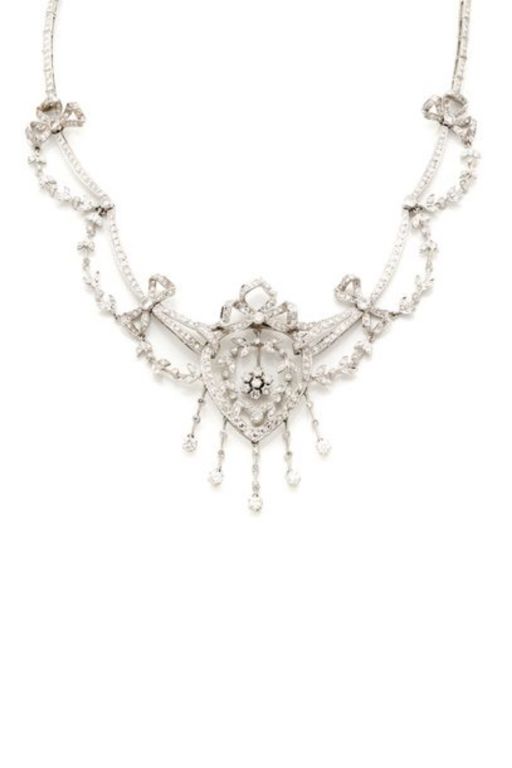 Platinum and 18k Gold Diamond Necklace