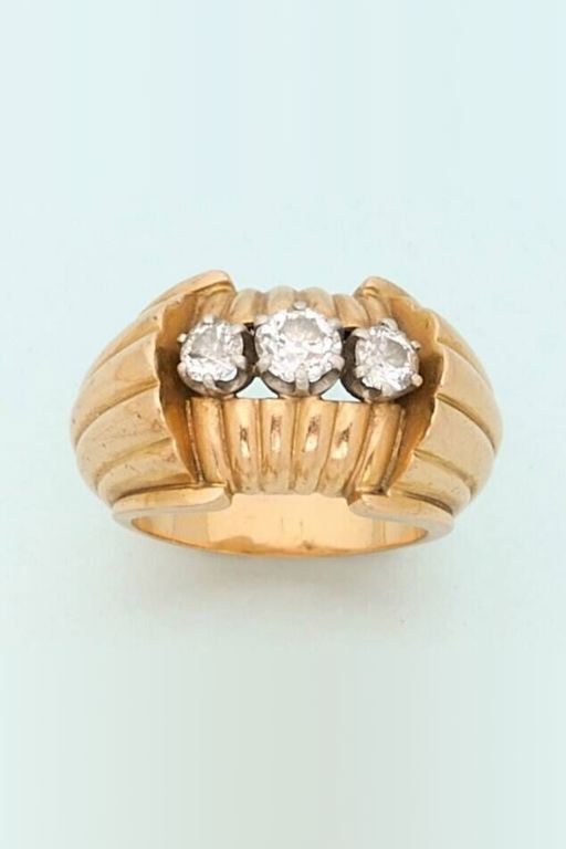 18k Gold and Platinum Diamond Ring