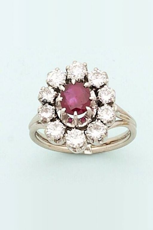 18k Gold Ruby and Diamond Ring