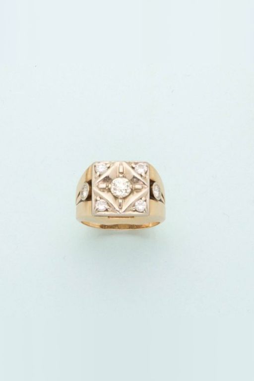 14k Gold and Platinum Diamond Ring