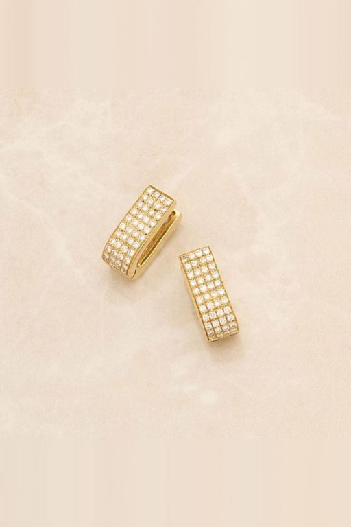 Pair of 18k Gold Diamond Earrings