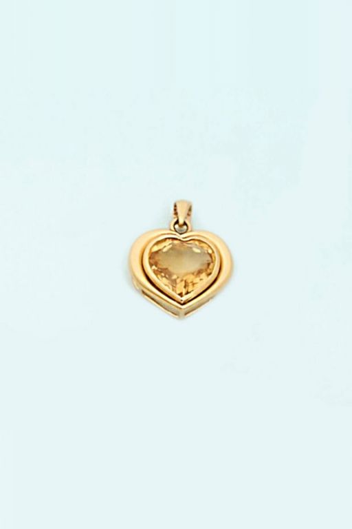 18k Gold Citrine Pendant