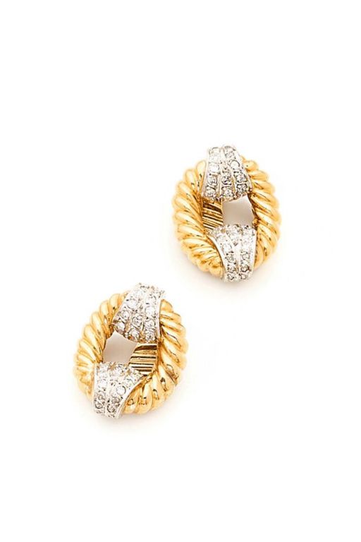 Pair of 18k Gold Diamond Earrings