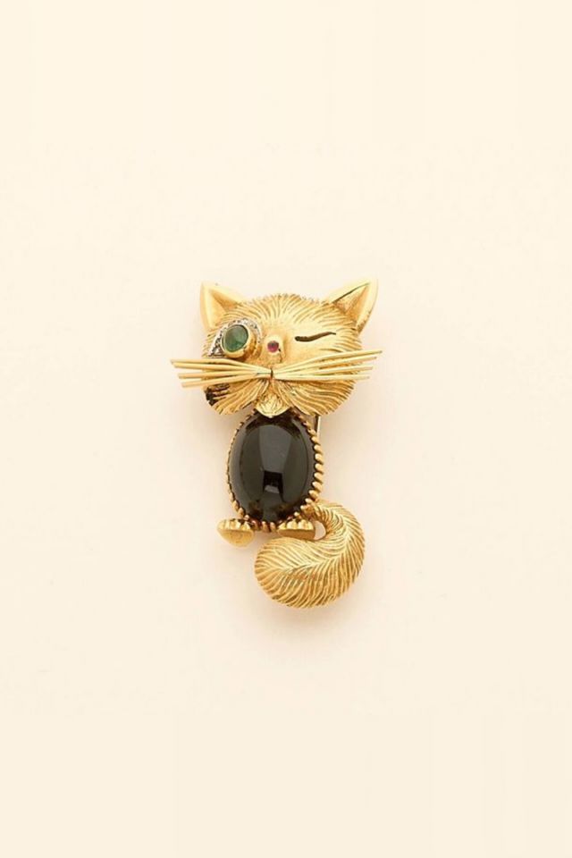 18k Gold Multi-Gem Brooch