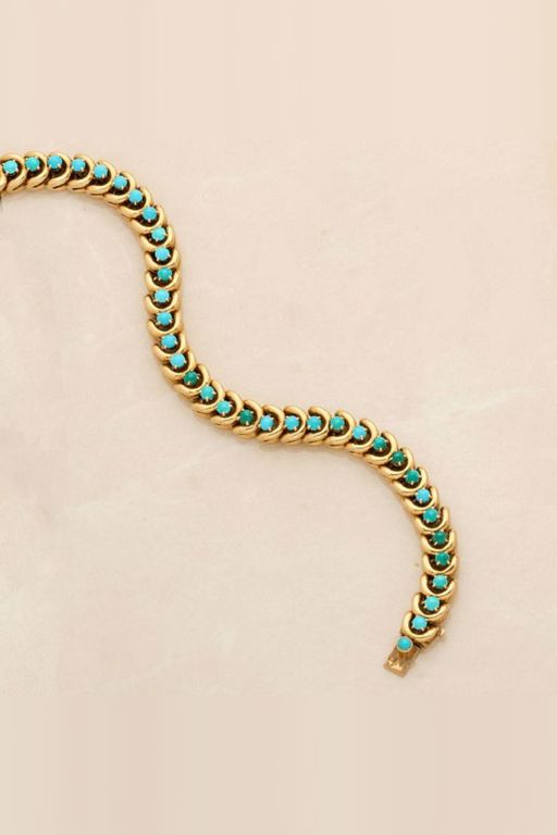 18k Gold Turquoise Bracelet