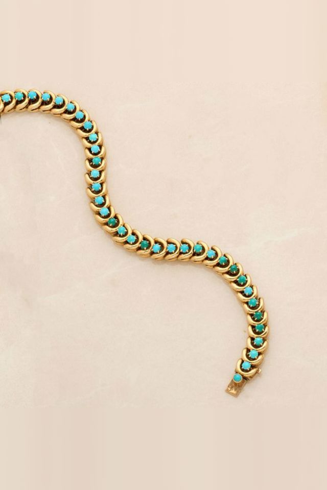 18k Gold Turquoise Bracelet