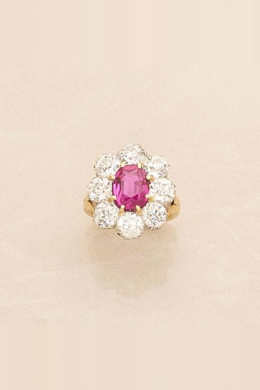 18k Gold Ruby and Diamond Ring