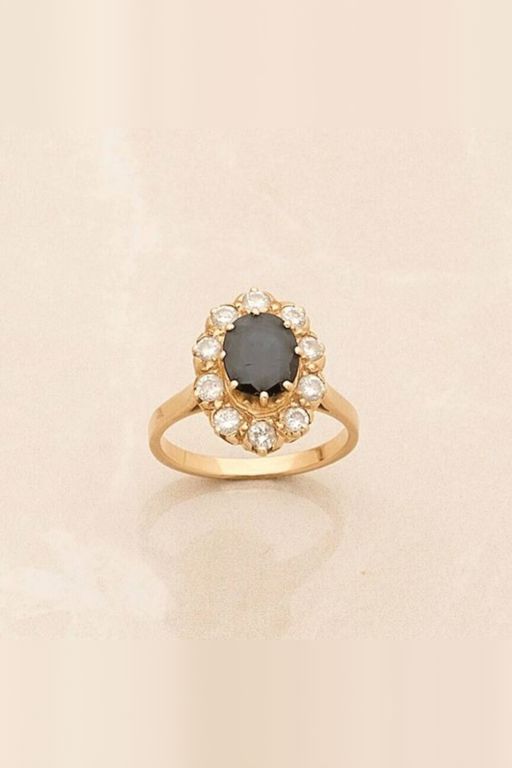 18k Gold Sapphire and Diamond Ring