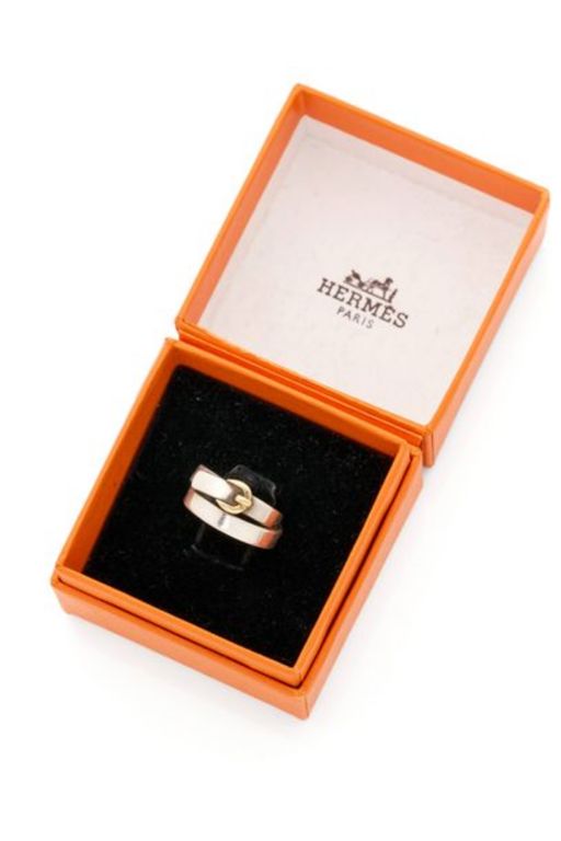 Silver and 18k Gold Belt Ring
