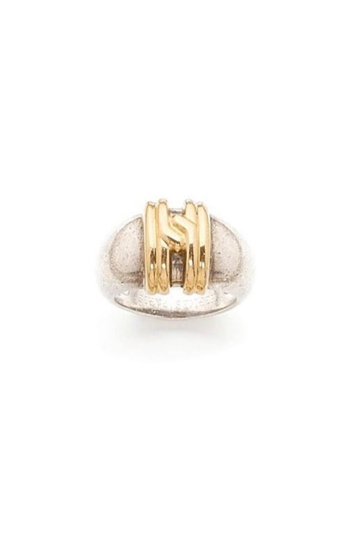 Silver and 18k Gold Ring
