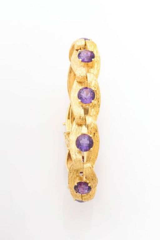 18k Gold Amethyst Bracelet