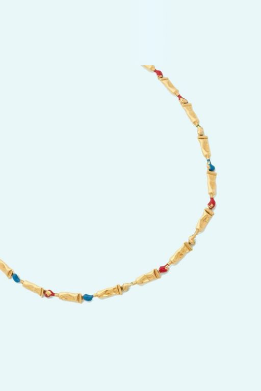 18k Gold Enamel Necklace