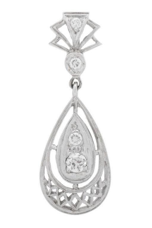 14k Gold Diamond Drop Pendant