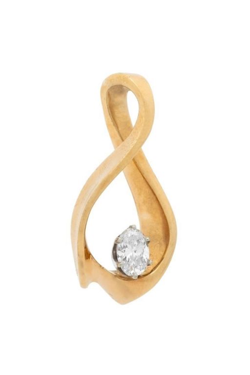 14k Gold Diamond Solitaire Pendant