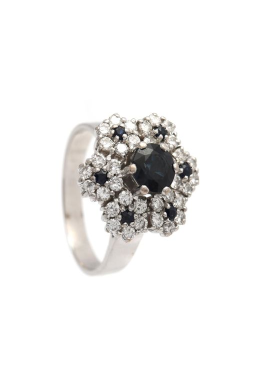 18k Gold Sapphire and Diamond Ring