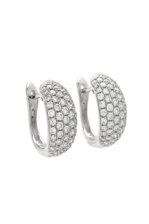 Pair of 18k Gold Diamond Hoop Earrings