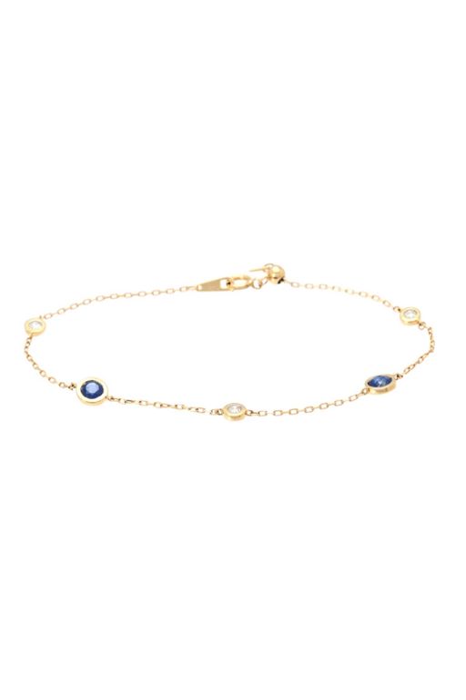 18k Gold Sapphire and Diamond Bracelet