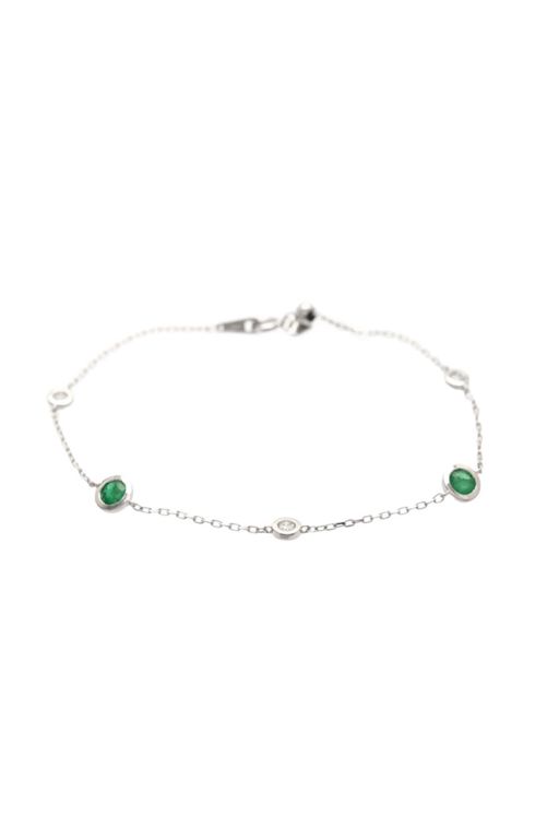 18k Gold Emerald and Diamond Bracelet