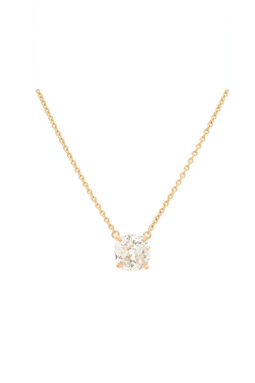18k Gold Diamond Pendant Solitaire Necklace