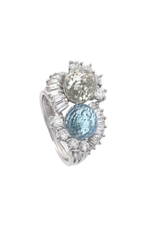 Platinum Multi-Gem Ring