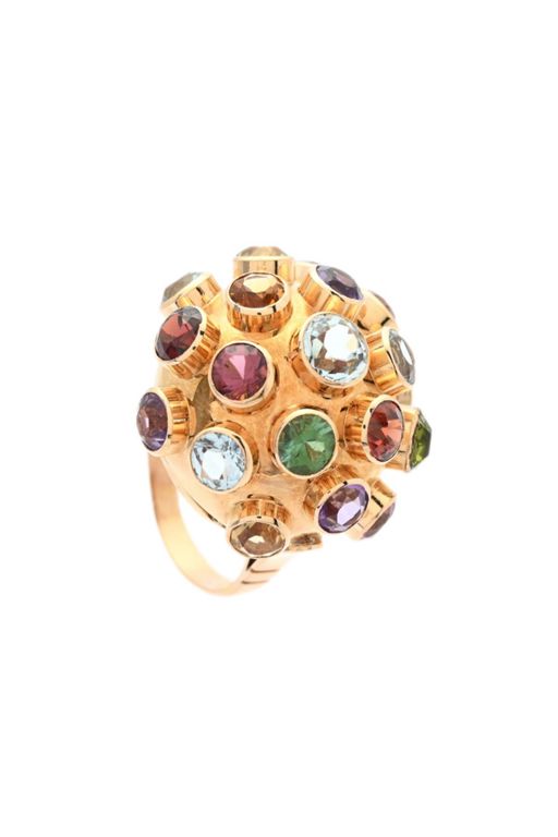 18k Gold Multi-Gem Ring