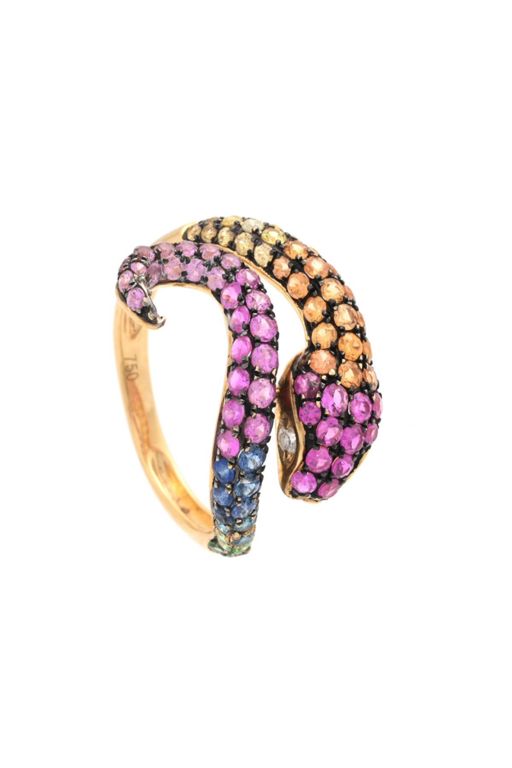 18k Gold Multi-Gem Ring