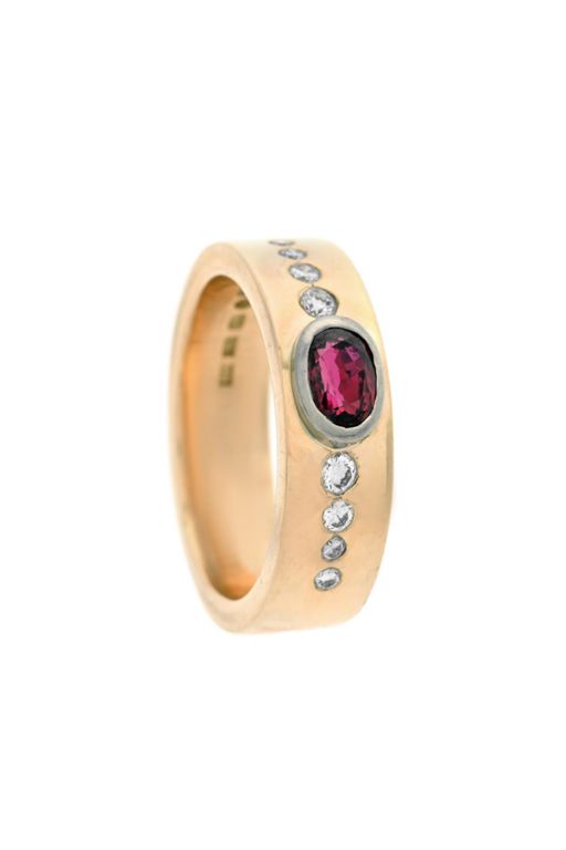 18k Gold Ruby and Diamond Ring