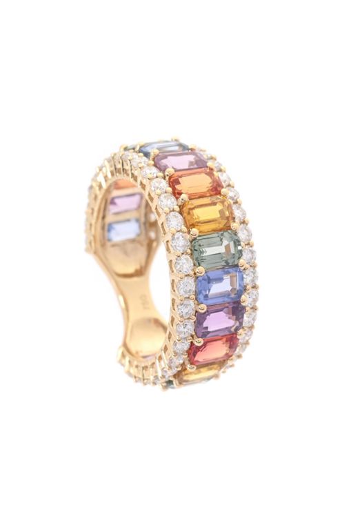 18k Gold Sapphire and Diamond Ring
