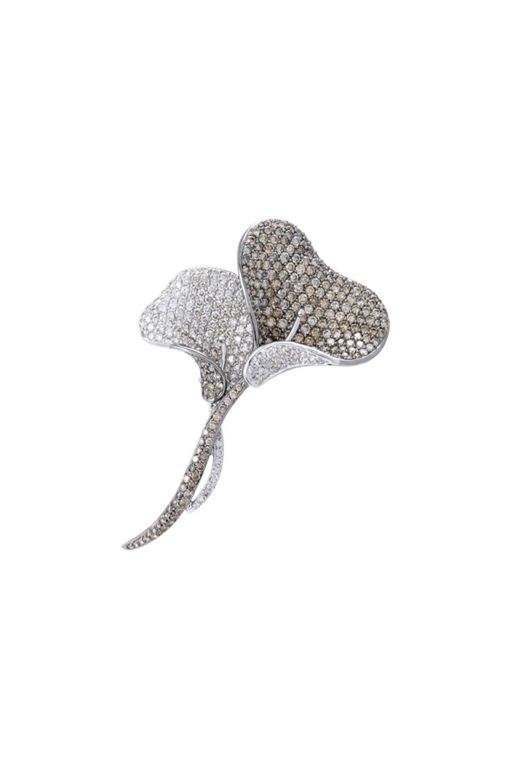 18k Gold Diamond Brooch