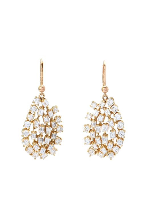Pair of 18k Gold Diamond Earrings