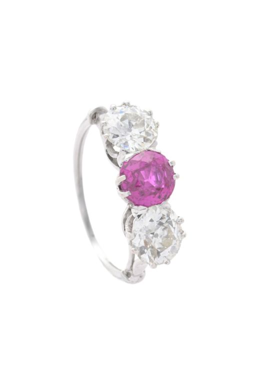 Platinum Ruby and Diamond Ring