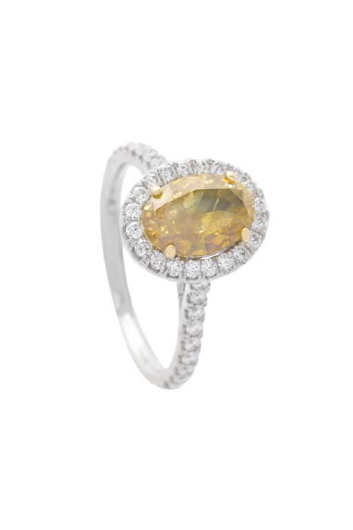 Platinum and 18k Gold Diamond Ring