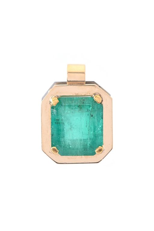18k Gold Emerald Pendant