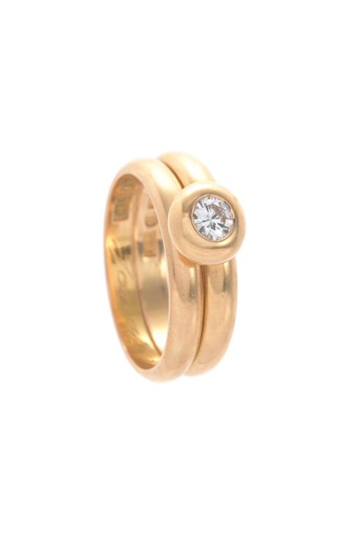 Two 18k Gold Diamond Rings