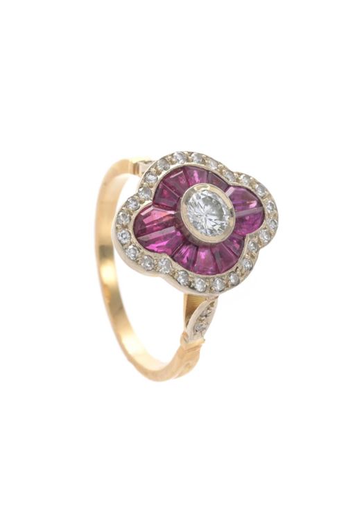 18k Gold Ruby and Diamond Ring