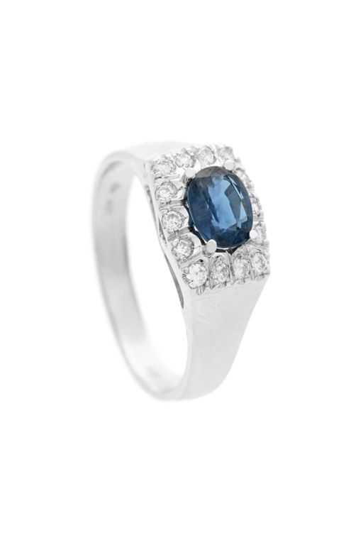 18k Gold Sapphire and Diamond Ring