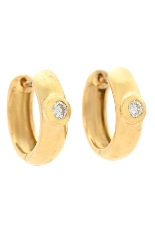 Pair of 18k Gold Diamond Earrings