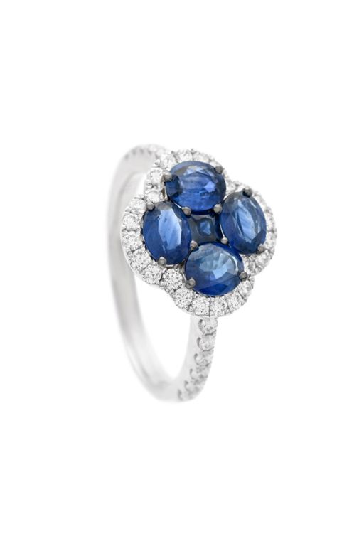 18k Gold Sapphire and Diamond Ring