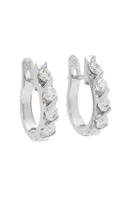 Pair of 18k Gold Diamond Earrings
