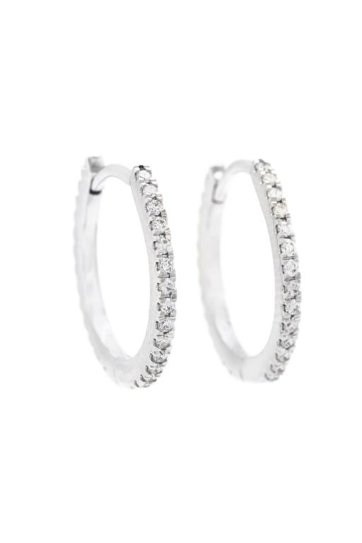 Pair of 18k Gold Diamond Hoop Earrings