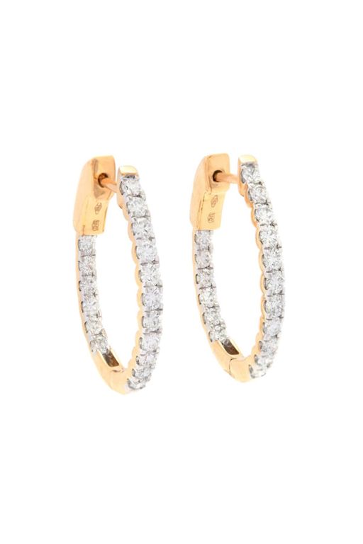 Pair of 18k Gold Diamond Earrings