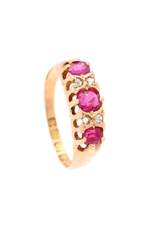 18k Gold Ruby and Diamond Ring