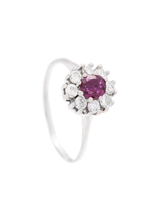 18k Gold Ruby and Diamond Ring