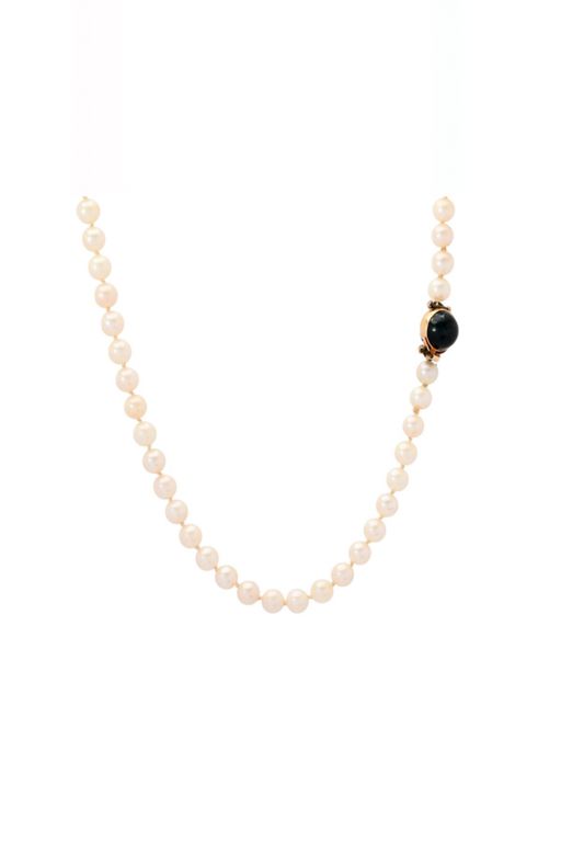 18k Gold Pearl and Tourmaline Necklace
