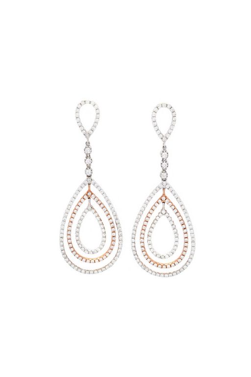 Pair of 18k Gold Diamond Earrings