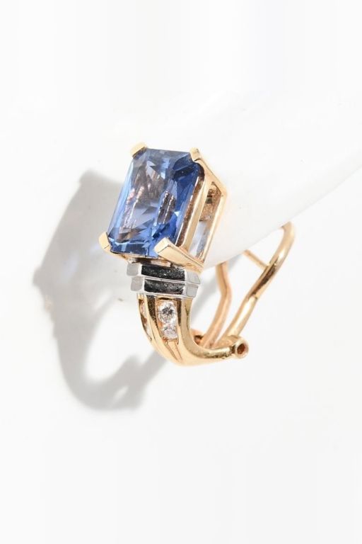 Pair of 14k Gold Sapphire Earrings
