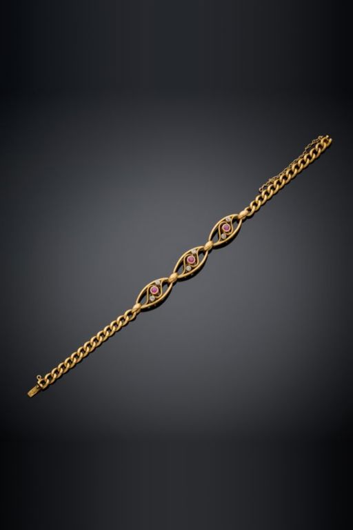 18k Gold Ruby and Diamond Bracelet