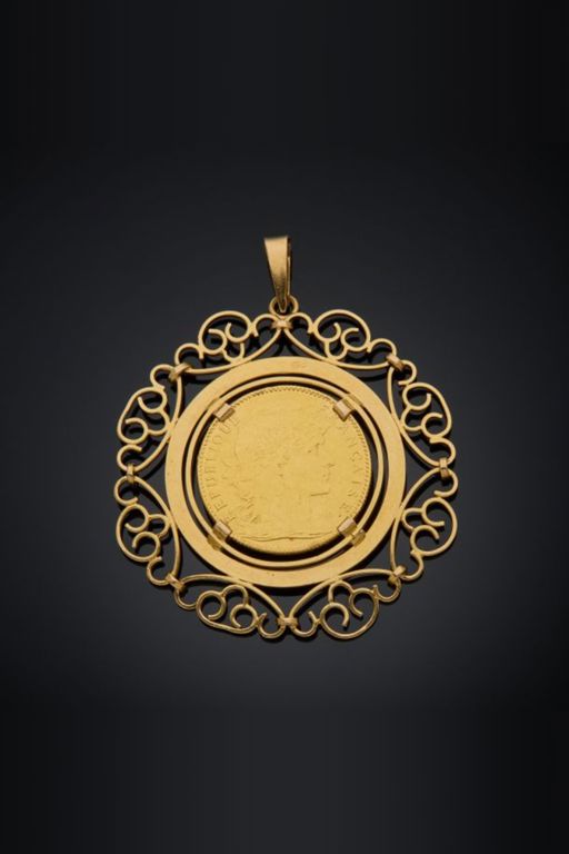 18k Gold Coin Pendant