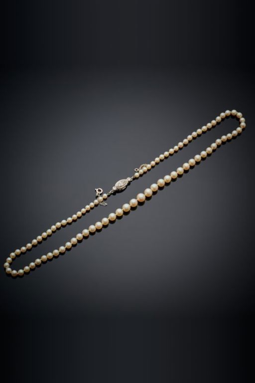 18k Gold Pearl and Diamond Necklace