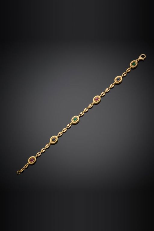 18k Gold Multi-Gem Bracelet